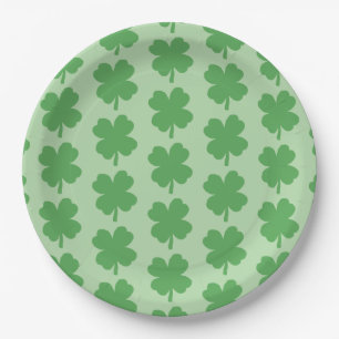 Vier-Blatt-Kleeblatt-Irischer-St.-Patricks-Tag Pappteller
