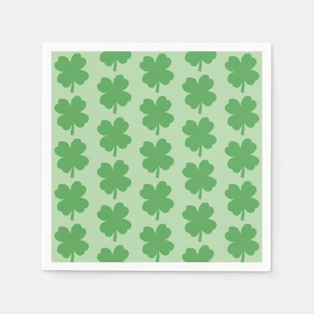Vier-Blatt-Kleeblatt-Irischer St. Patricks Tag Serviette (Vorderseite)