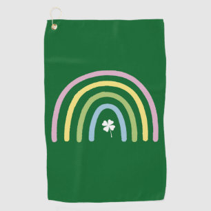 Vier-Blatt-Kleeblatt-Regenbogen St. Patrick's Day Golfhandtuch