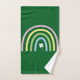 Vier-Blatt-Kleeblatt-Regenbogen St. Patrick's Day  Handtuch