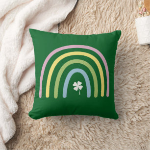 Vier-Blatt-Kleeblatt-Regenbogen St. Patrick's Day Kissen