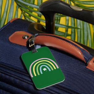 Vier-Blatt-Kleeblatt-Regenbogen-St.-Patricks-Tag  Gepäckanhänger