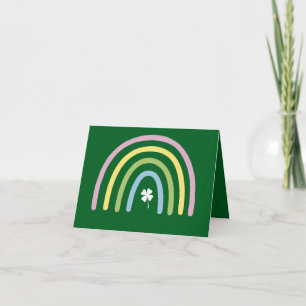Vier-Blatt-Kleeblatt-Regenbogen-St.-Patricks-Tag Karte