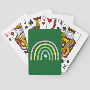 Vier-Blatt-Kleeblatt-Regenbogen St. Patricks Tag  Spielkarten