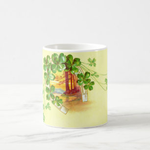 Vier blättrige Klee und Hufeisen Tasse