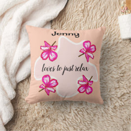 Vier blorrosa Blume Kissen