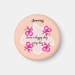 Vier blorrosa Blume Magnet