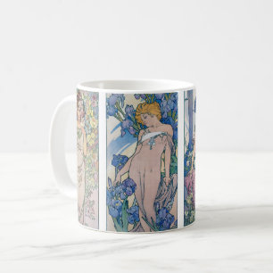 Vier Blume, Alphonse Mucha Kaffeetasse