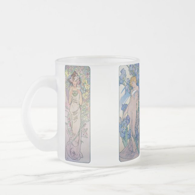Vier Blume, Alphonse Mucha Mattglastasse (Links)