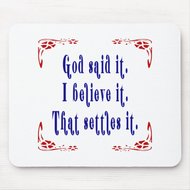 Vier Blume sagte Gott Mousepad (Vorne)