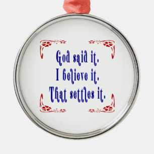 Vier Blume sagte Gott Silbernes Ornament