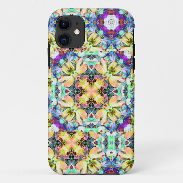 Vier Blumen-Kaleidoskop iPhone Fall Case-Mate iPhone Hülle (Rückseite)