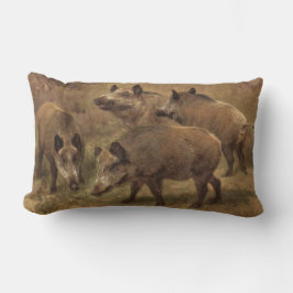 Vier Boars in einer grandiosen Landschaft (von Ros Lendenkissen