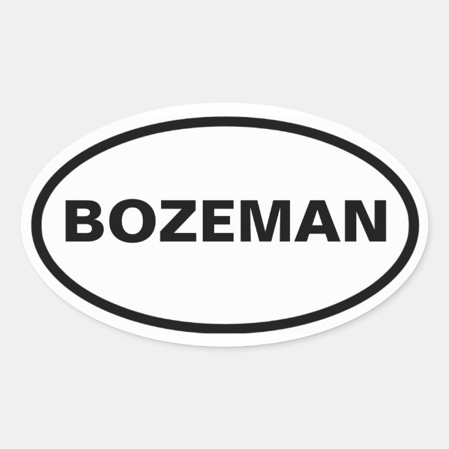 VIER Bozeman, Montana Ovaler Aufkleber (Vorderseite)