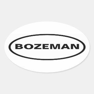 VIER Bozeman, Montana Ovaler Aufkleber