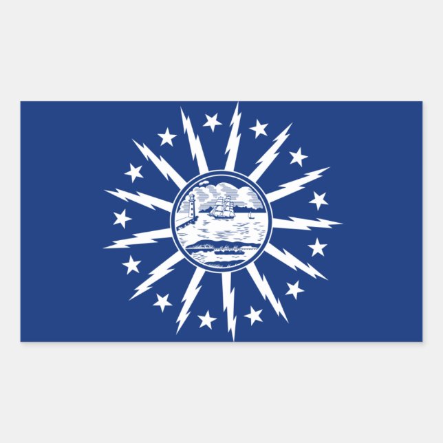 VIER Buffalo-Flag Rechteckiger Aufkleber (Vorderseite)