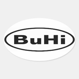 VIER BuHi Ovaler Aufkleber