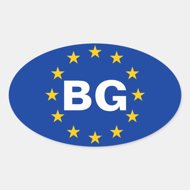 VIER bulgarische "BG" Europäische Gewerkschaft-Fla Ovaler Aufkleber (Vorderseite)