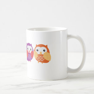 Vier bunte Eulen Tasse
