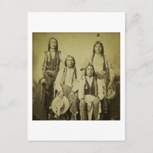 Vier Cheyenne-Kundschafter Vintage-Stereoansicht Postkarte