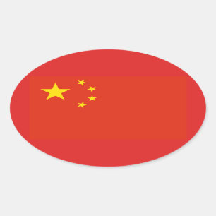 VIER Chinen (VR China) Ovaler Aufkleber