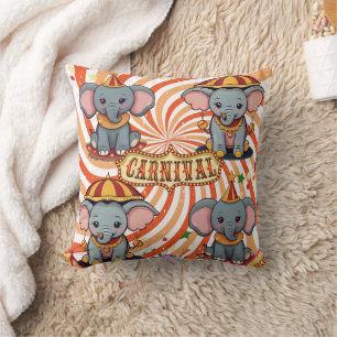 Vier Circus Elephant Print Kissen