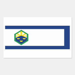 VIER Colorado Springs Flagge Rechteckiger Aufkleber