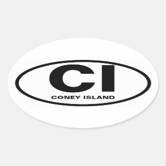 VIER Coney Island "Ci " Ovaler Aufkleber