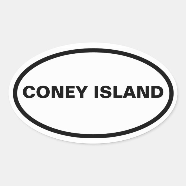 VIER Coney Island Ovaler Aufkleber (Vorderseite)