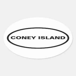 VIER Coney Island Ovaler Aufkleber