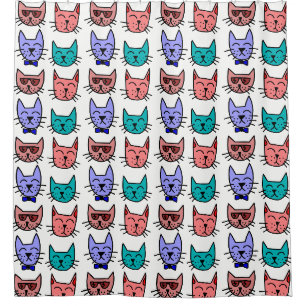 Vier cooler Katzen-Duschvorhang Duschvorhang