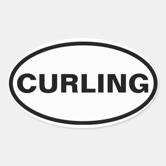 VIER "CURLING" OVALER AUFKLEBER (Vorderseite)