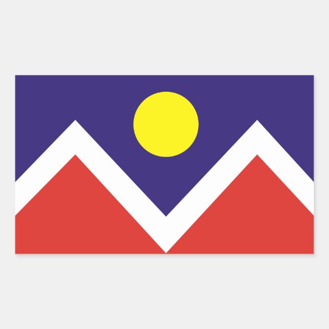 VIER Denver, Colorado Flag Rechteckiger Aufkleber (Vorderseite)