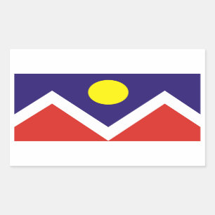 VIER Denver, Colorado Flag Rechteckiger Aufkleber