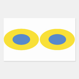 VIER DOPPELZAHLEN ukrainische Luftwaffe Roundel Rechteckiger Aufkleber