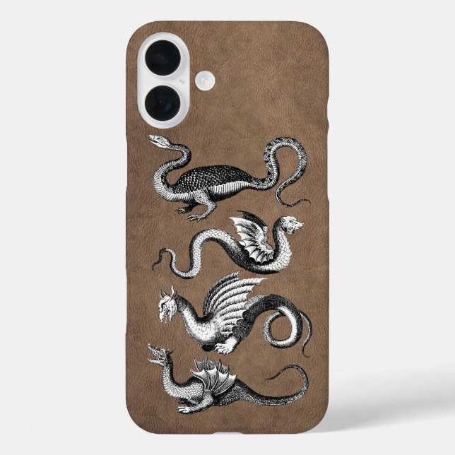 Vier Dragons Imitat Leather Case-Mate iPhone Hülle (Rückseite)