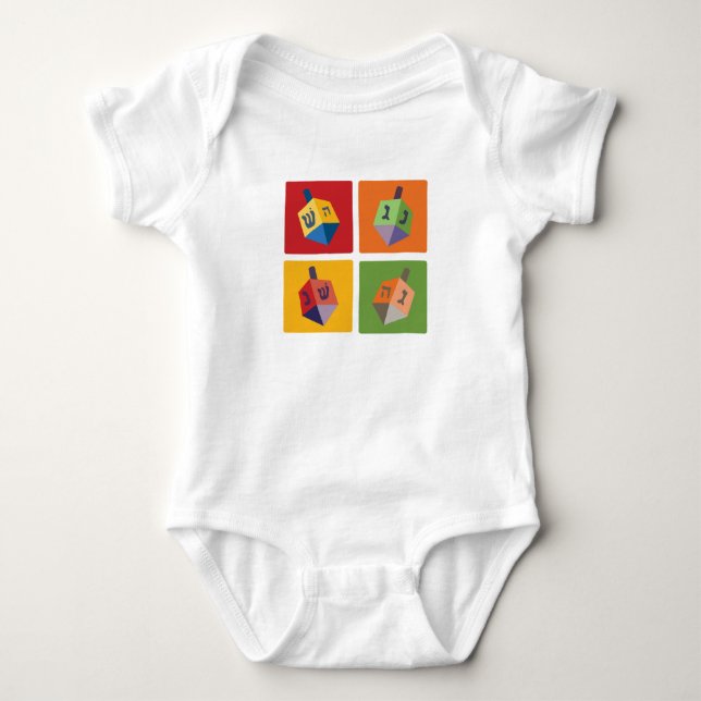 Vier Dreidels Baby Strampler (Vorderseite)