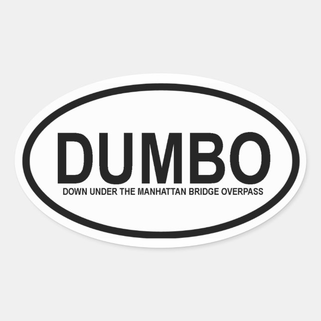 VIER "DUMBO" OVALER AUFKLEBER (Vorderseite)