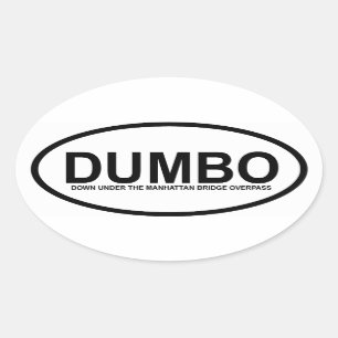VIER "DUMBO" OVALER AUFKLEBER