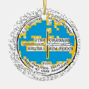 Vier Ecken vier Staaten Keramik Ornament