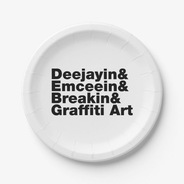 Vier Elemente des Hip Hop Pappteller (Vorderseite)