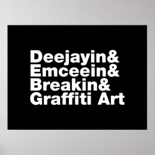 Vier Elemente des Hip Hop Poster