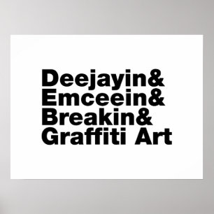 Vier Elemente des Hip Hop Poster