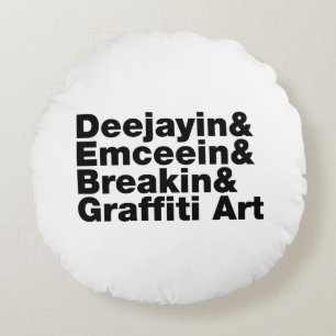 Vier Elemente des Hip Hop Rundes Kissen