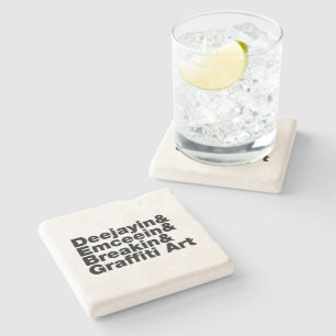 Vier Elemente des Hip Hop Steinuntersetzer