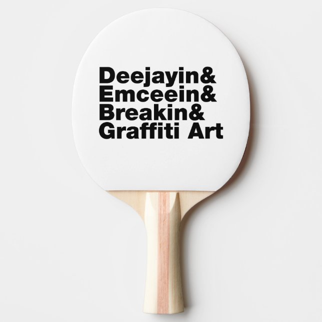 Vier Elemente des Hip Hop Tischtennis Schläger (Vorderseite)
