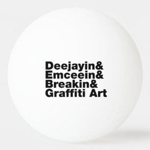 Vier Elemente des Hip Hop Tischtennisball