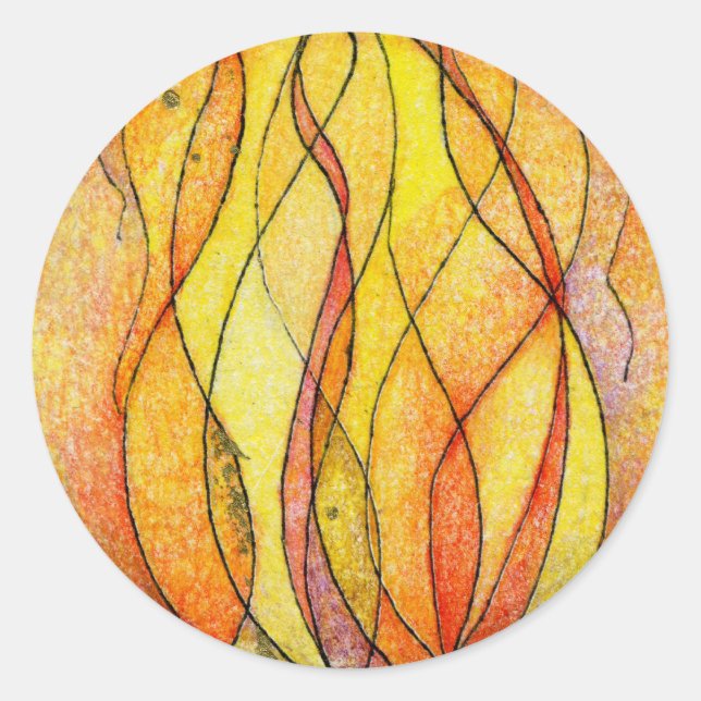 Vier Elemente Feuer Runder Aufkleber (Vorderseite)