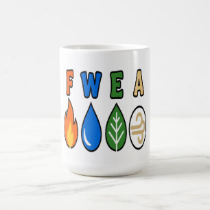 Vier Elemente Gelbe Typografie - Natur Energie Mi Kaffeetasse