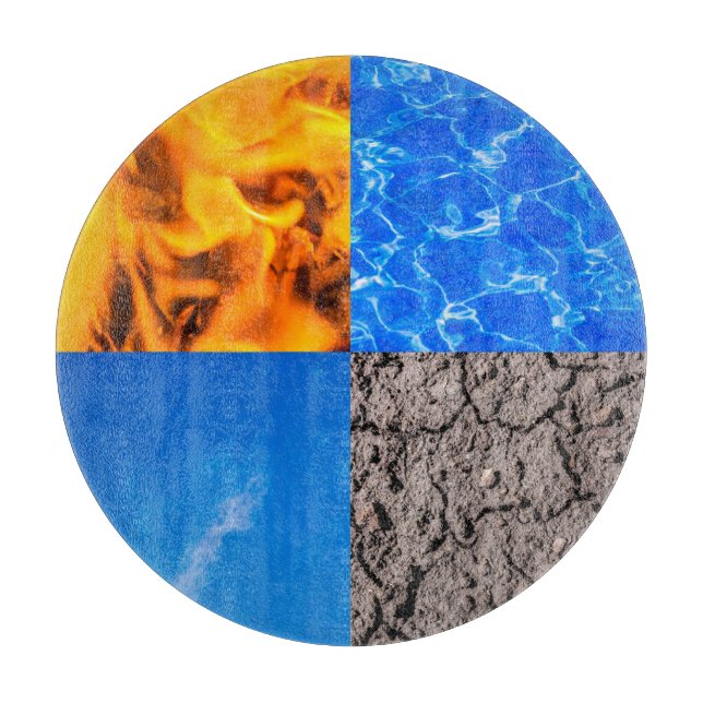 Vier Elemente Schneidebrett (Vorderseite)